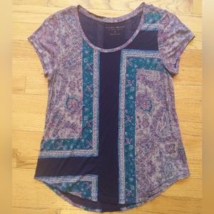 Lucky Brand Women's Short Sleeve Pattern Tshirt Size Small